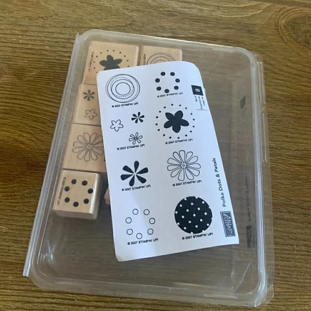 Stampin Up! Polka Dots & Petals Rubber Stamp Set